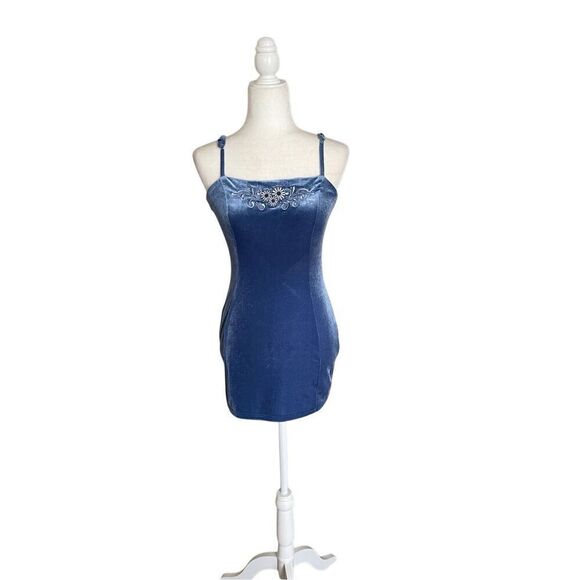 dELiA*s Dresses & Skirts - dELiA*s Blue Velour Mini Dress‎ – Small – Made in China
